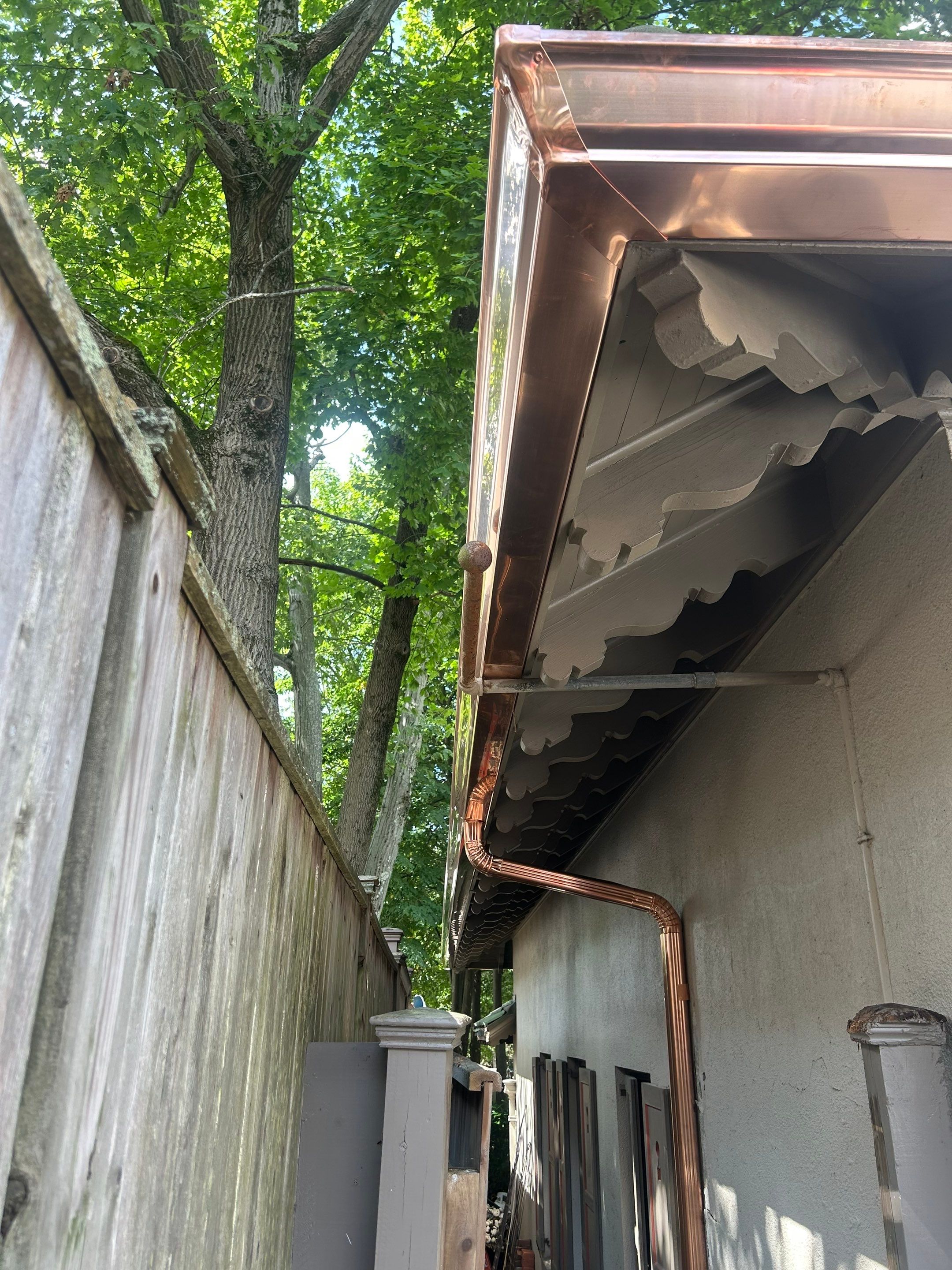 Gutter Installation using 6" K-Style Copper Gutter by Gutter Pro Enterprises