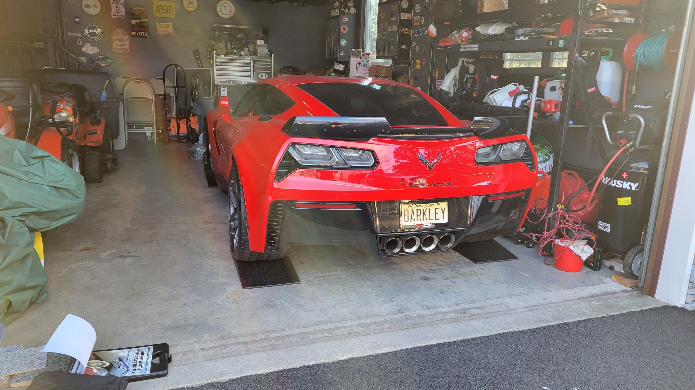 Garage in Domino and Cherry Bomb by Spectrum Painting, LLC