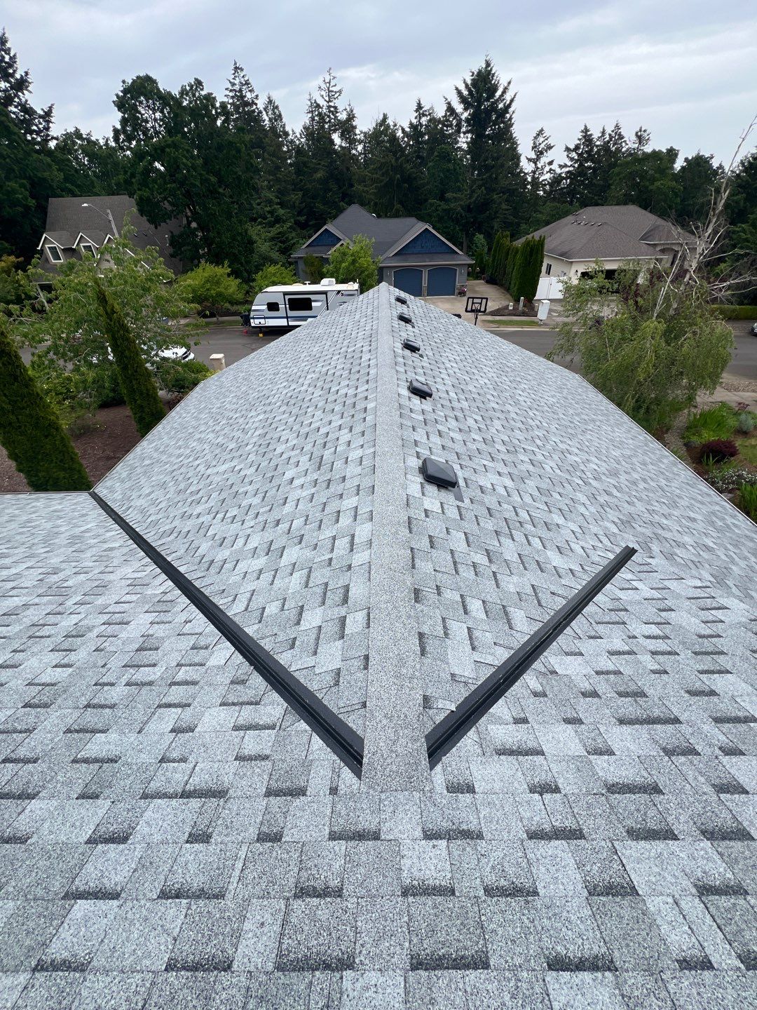 Residential Roofing Installation using IKO Cambridge (Color: Dual Grey) by Orezona Building & Roofing Company, Inc.