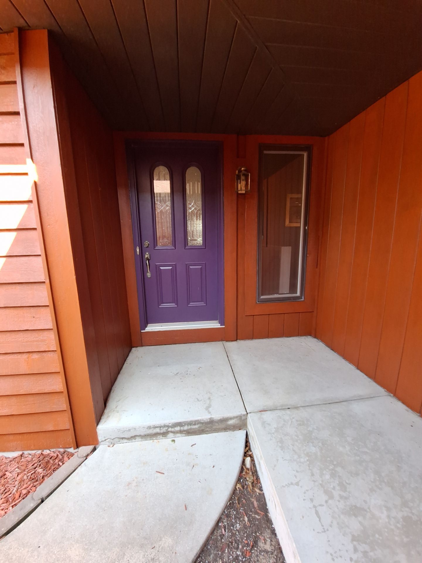 Front of home and garage staining by Gordon Painting
