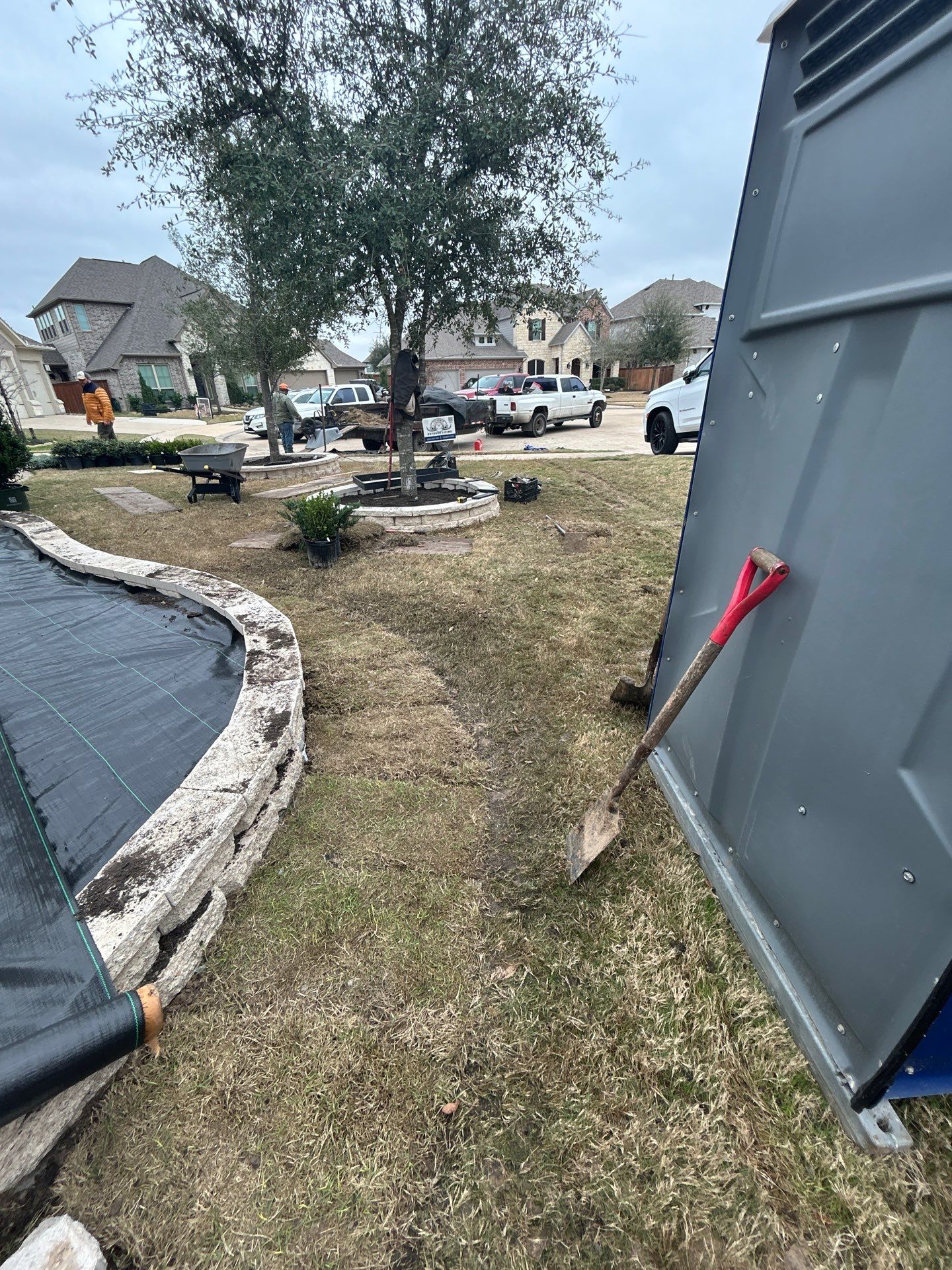 🌿✨ Darlene & Andrew’s Amazing Curb Appeal Transformation  Some projects are more than just landscaping—they’re a conversion of curb appeal from the ground up. For Darlene & Andrew, Alejandro and the Texas Urban Team designed and delivered a complete solution that reshaped their flower beds, solved drainage challenges, and gave new life to the sideyard.  💡 From planning to execution, every step was tailored to build both beauty and functionality:  🌸 Flower Beds, Reinvented  Demolition of old beds, plants, and mulch.  Fresh soil preparation, weed protection, and a brand-new retainer wall built with hand-cut stone and decorative caps.  Carefully selected plants and garden mix to ensure health and visual harmony.  💧 Drainage & Irrigation Upgrades  Outdated corrugated pipes replaced with PVC drainage lines to carry water safely away from the foundation.  New irrigation system combining drip lines and sprinklers—watering plants while keeping the house walls protected.  Sideyard drainage extended with catch basins and PVC piping to prevent water pooling and foundation stress.  🚶 Functional Sideyard with Walkway & Trash Area  Graded and leveled sideyard to manage runoff.  Installed a modern gravel and paver walkway for easy access.  Built a firm and tidy concrete-paver pad for trash containers—making the space both practical and polished.  🛠️ Stonework & Craftsmanship  Every stone in the retainer wall was cut, set, and secured by the team of handcrafters, ensuring a durable build that doubles as a design statement.  ✅ Outcome: Darlene & Andrew’s property now has better drainage, a clean and organized sideyard, and elegant new flower beds—all designed for long-term durability and lasting beauty.  📢 Before hiring anyone, review our portfolio. Our work speaks louder than words—each project is a blend of function, protection, and design crafted to last. by Texas Urban Elements