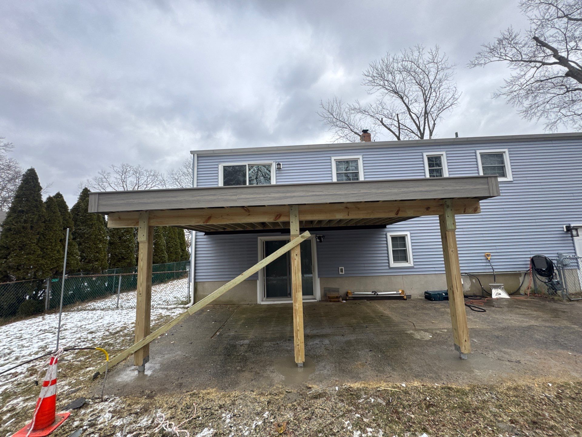 New Deck using Deckorators  decking and vinyl railings by deck guardian
