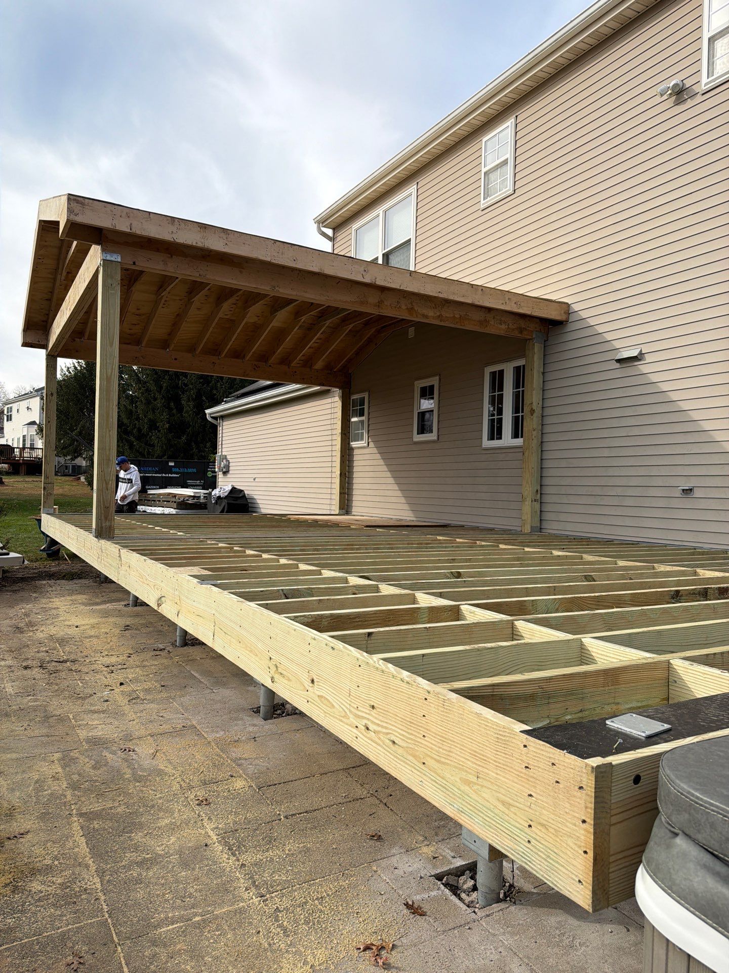 New Deck With a Roof and TV Mount in Raritan, New Jersey by deck guardian