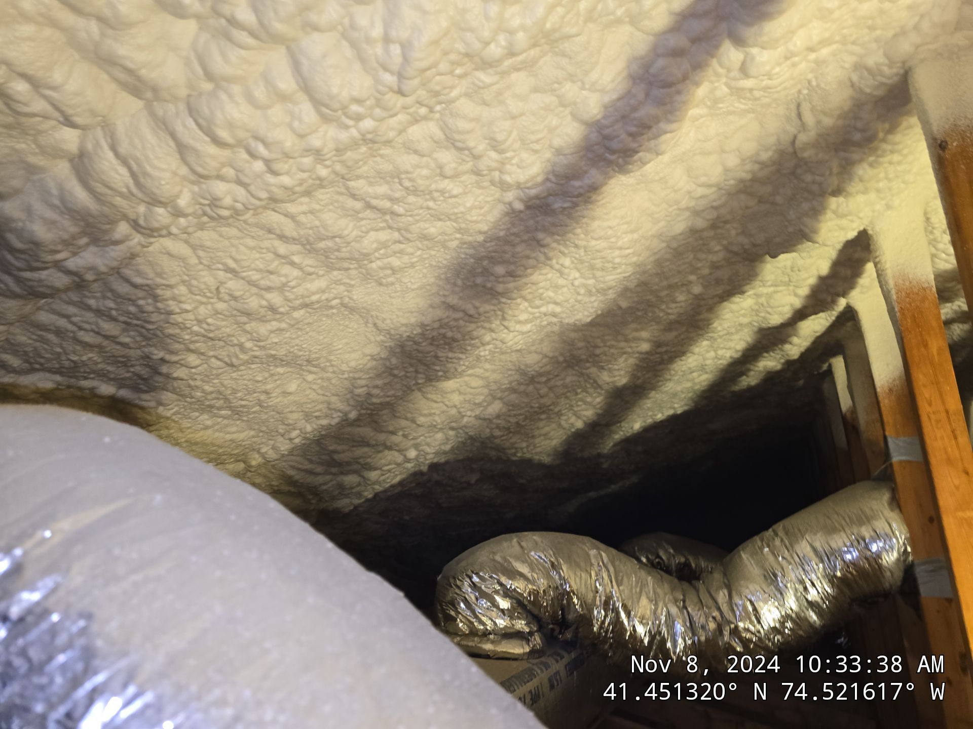 Attic Insulation using open cell spray foam by NYS Foam & Energy