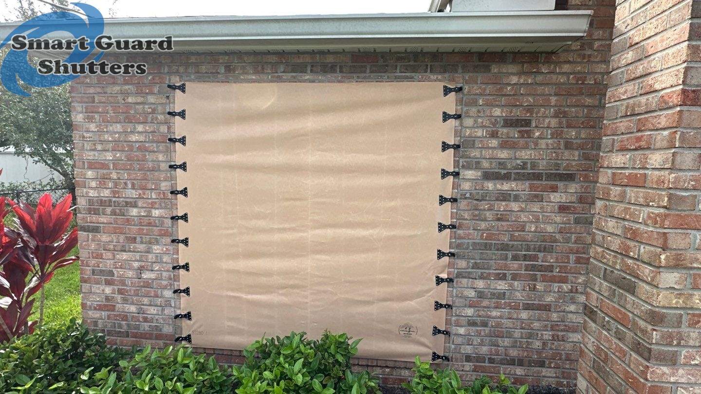 Hurricane Fabric in Tan by Smart Guard Shutters