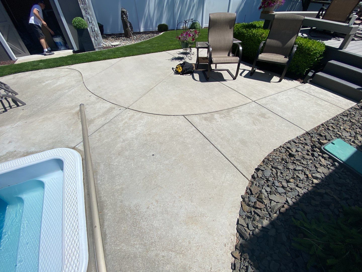 Pool Deck Transformation using Slate Stone by Croc Coatings, LLC
