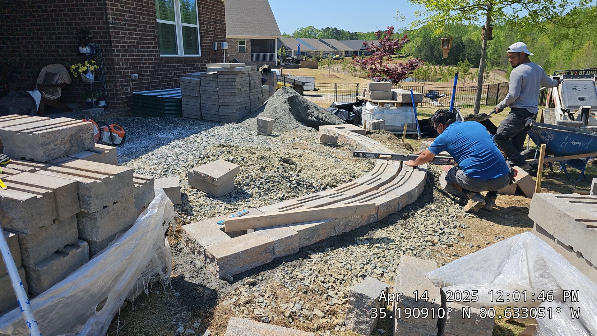 Patio Installation using Stone Pavers by Carolina-Metro Landscape, Inc