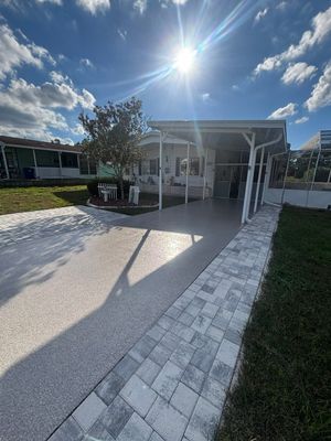 Flagstone Driveway Concrete Coating