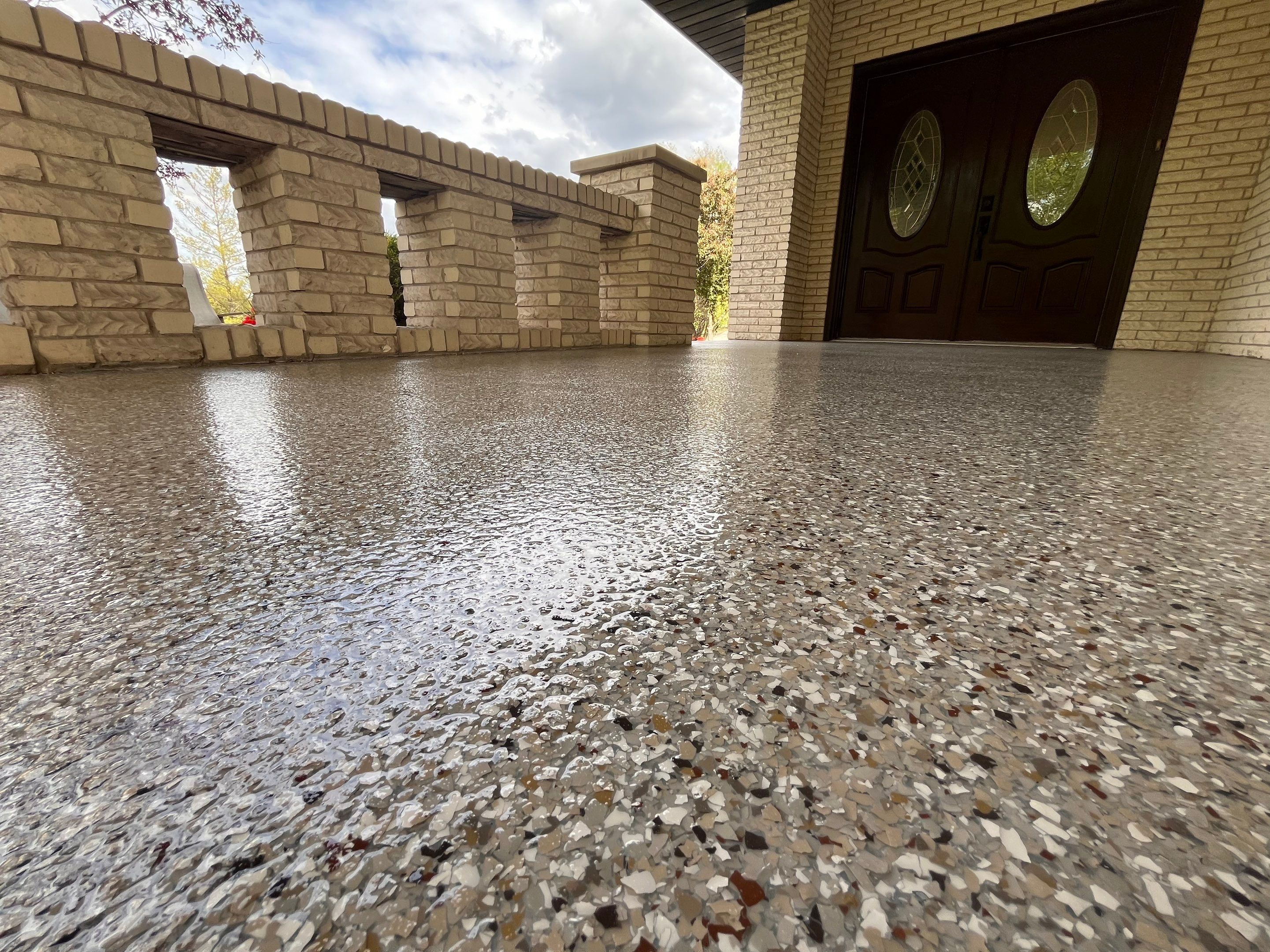 Creekbed Outdoor Concrete Coating by Level 10 Coatings