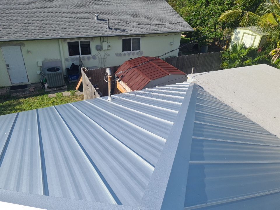 Residential Roofing Installation using 1" Nail strip metal roof by BLUES BROTHERS ROOFING