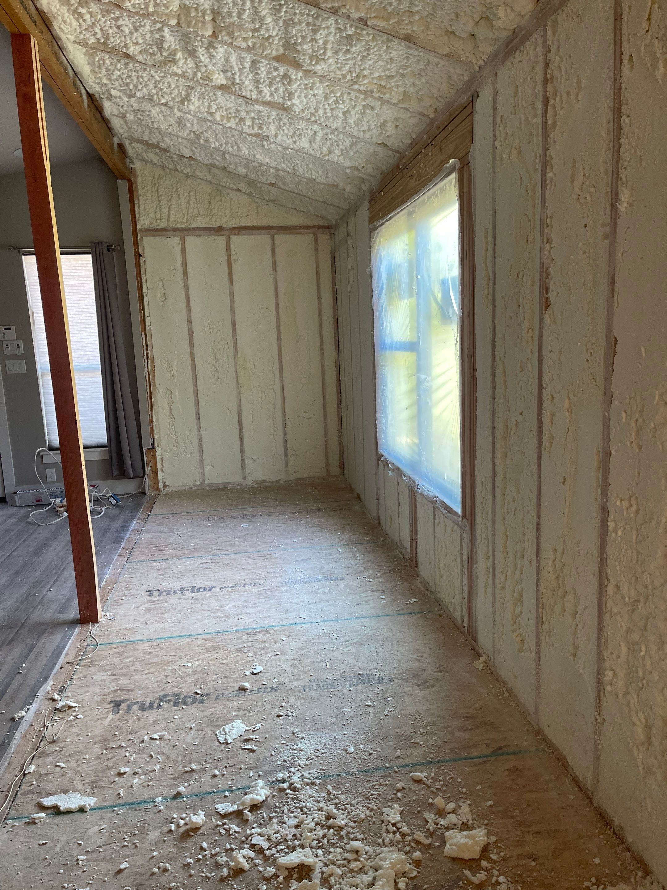 Spray Foam on this tiny house addition  by Apex Insulation Solutions