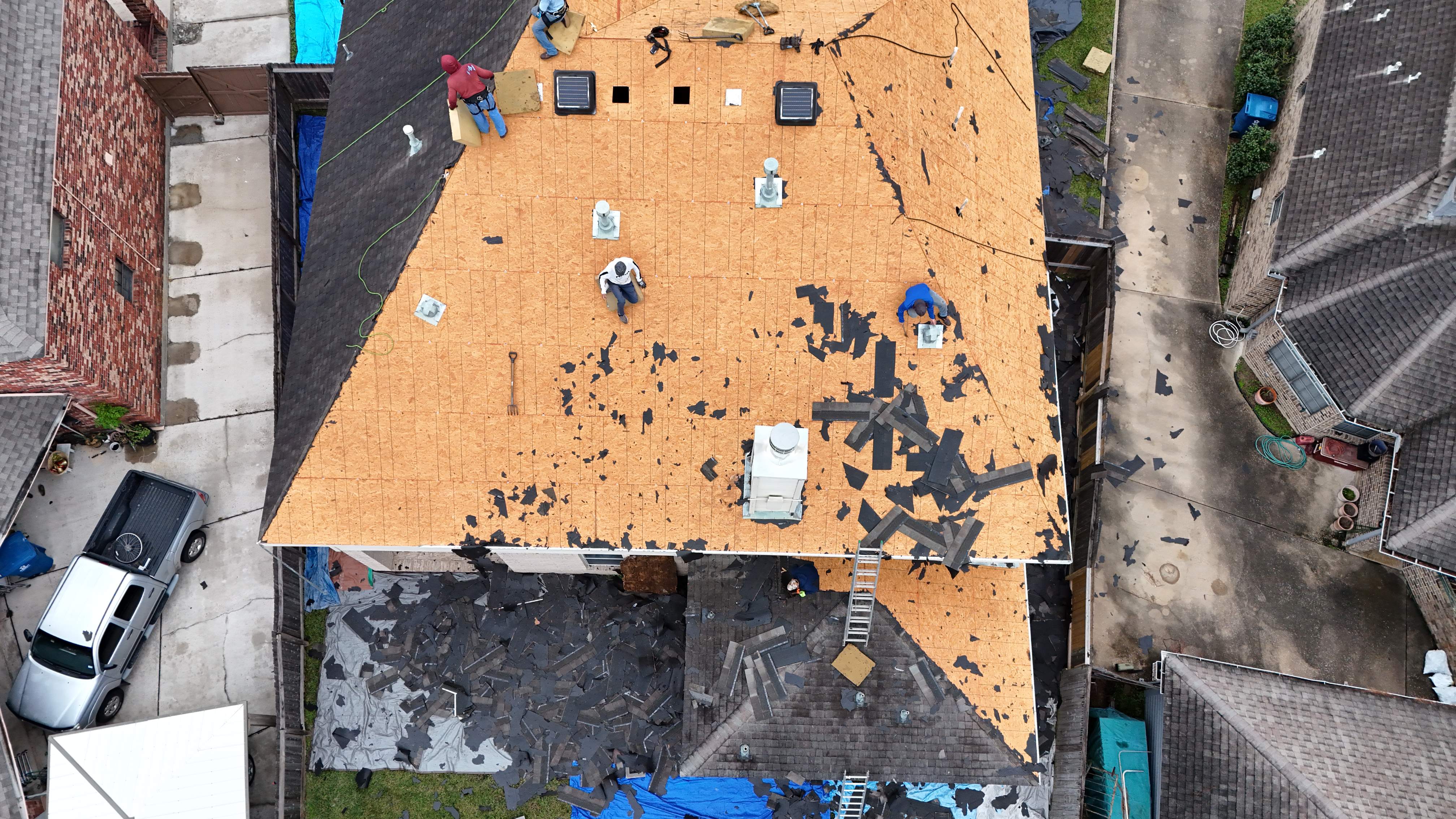 Roof Replacement + Interior Ceiling Restoration — Humble, TX by PL Roofing & SB Roofing, LLC.