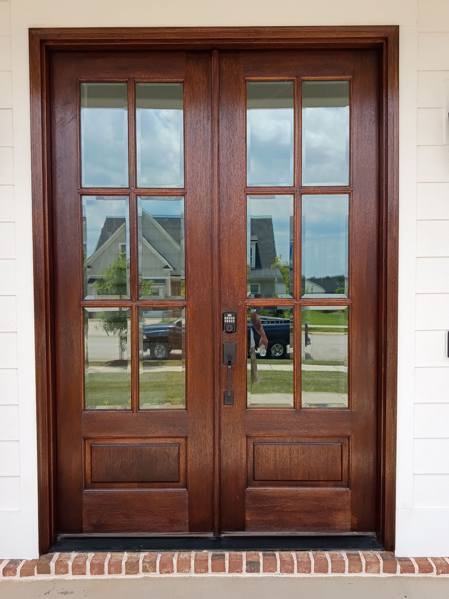 Wooden Double Door Refinishing and Patio Coating in Evans by Fresh Coat Painters of Augusta