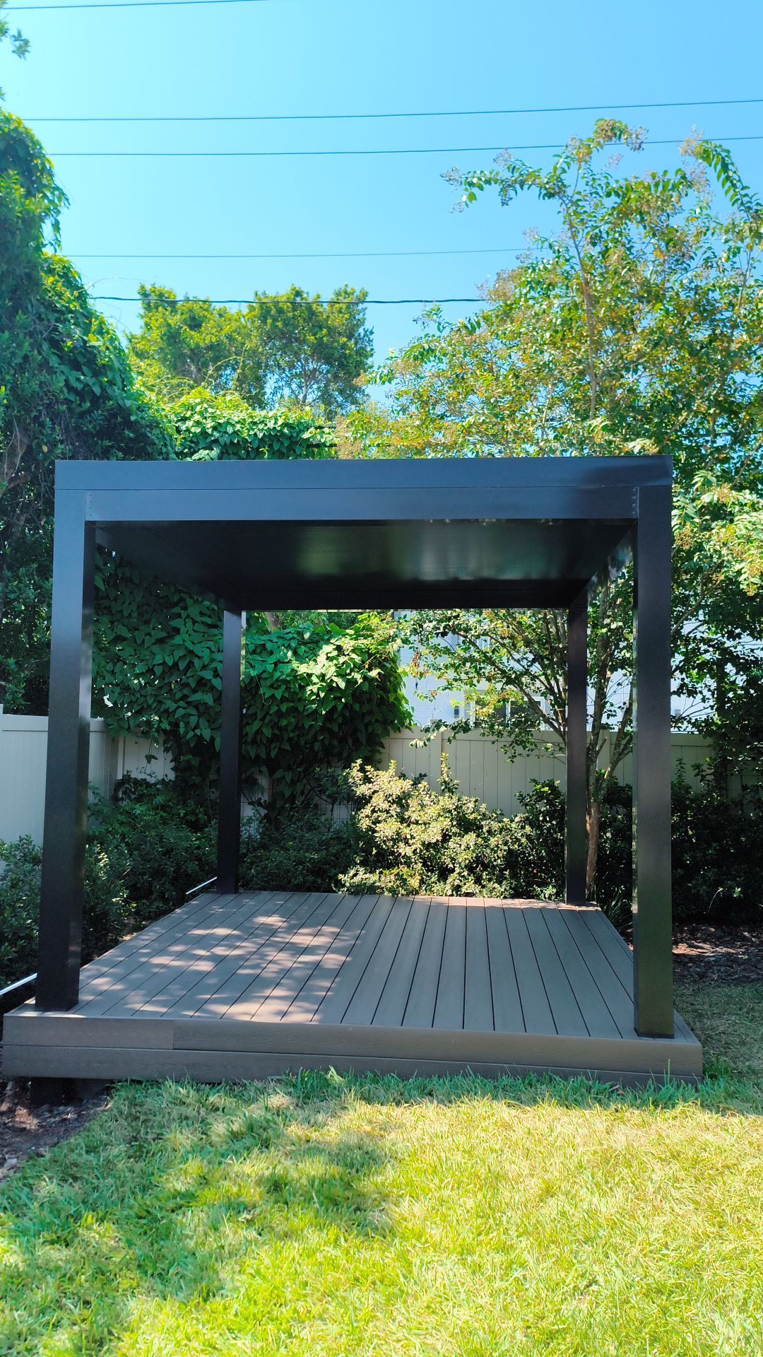 Custom Aluminum Pergola with Deckorators Composite Decking by Orlando pergolas