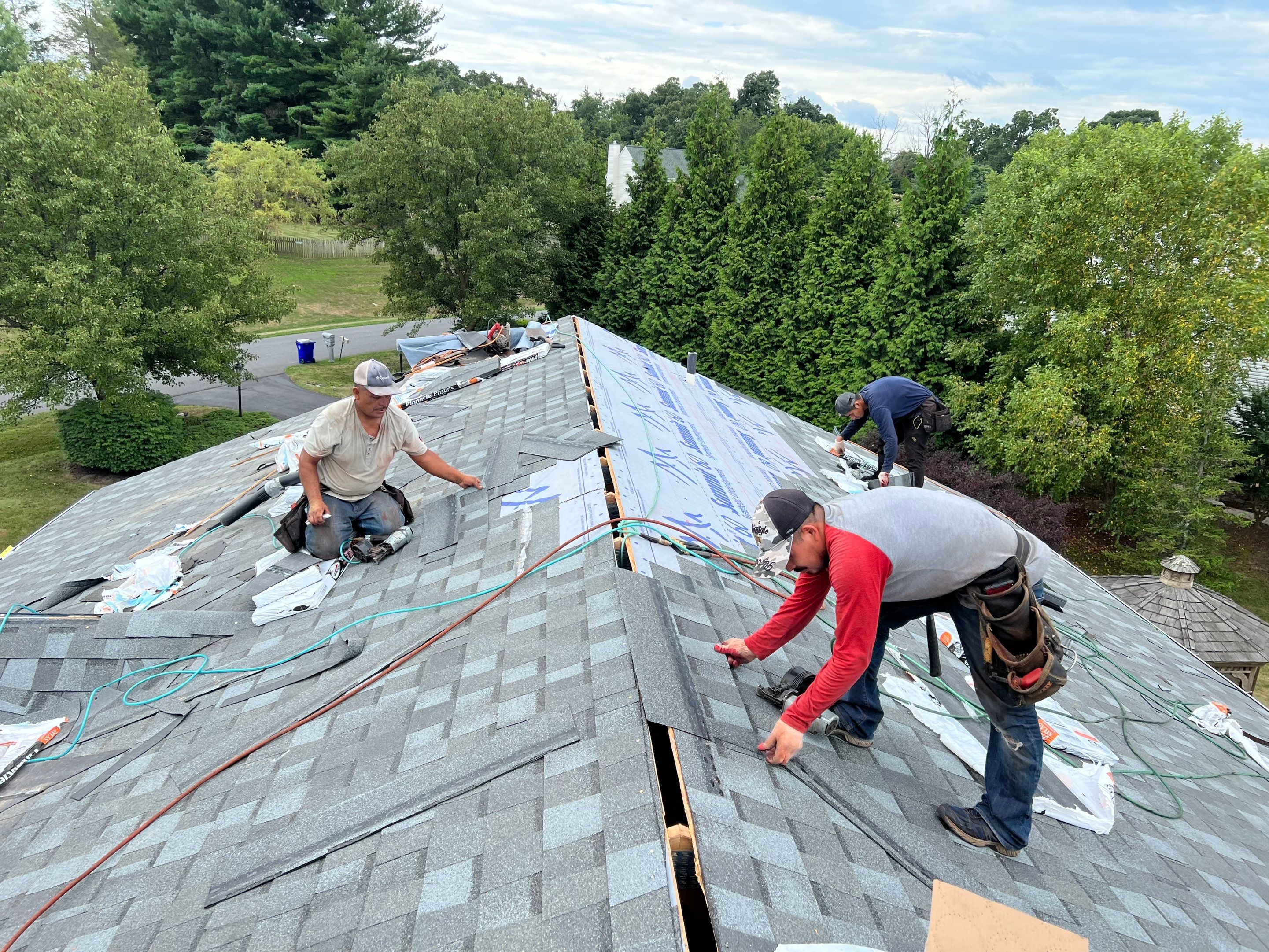 Residential Roofing Installation using Atlas Pinnacle Pristine Coastal Granite Architectural Shingles by Frederick Roof Repair