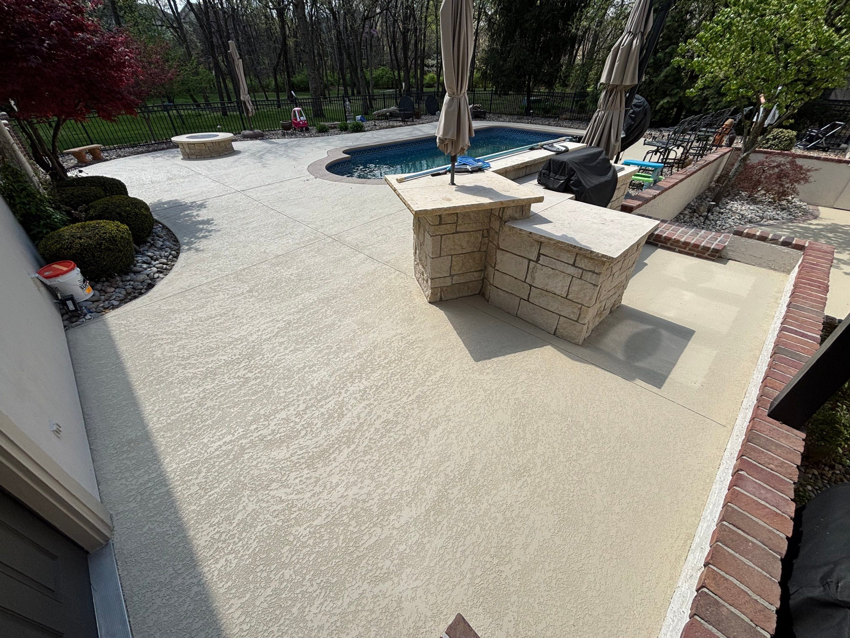 Pool Deck & Patio Resurface - Overland Park, KS by Big Red Decorative Concrete, LLC