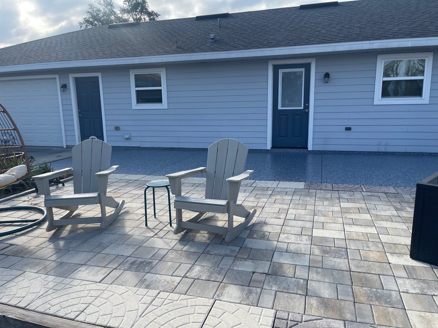 Patio in Trenton, FL in Denim by Cross Creek Concrete Coatings