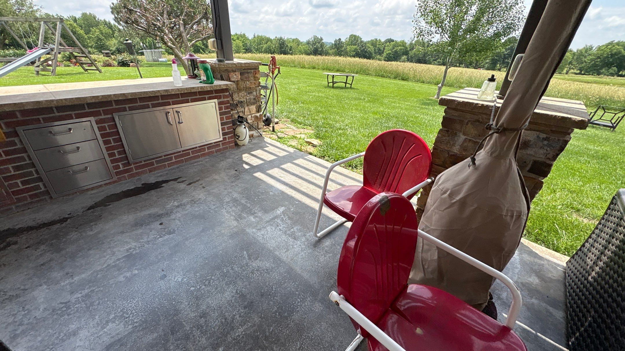 Custom Back Patio Resurface - Kearney, MO by Big Red Decorative Concrete, LLC