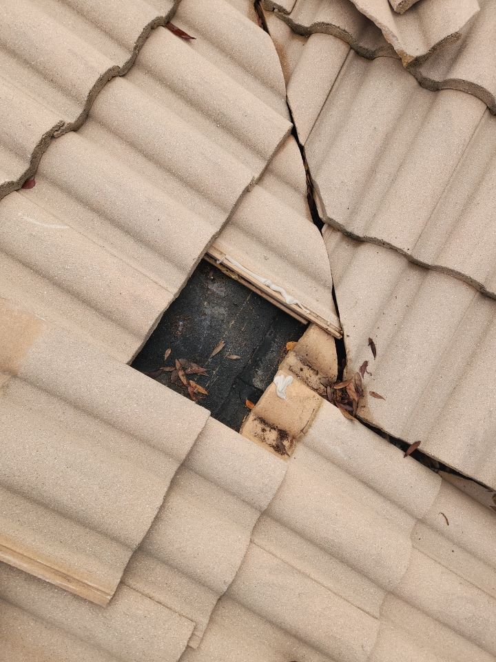 Concrete Tile Roof Repair and Cracked Tile Replacement in West Palm Beach by Aastro Roofing