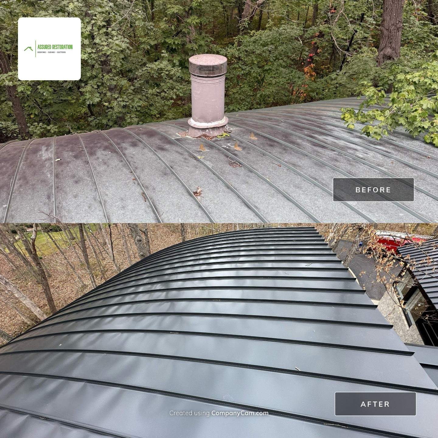 Standing Seam Curved Metal Roof System by Assured Restoration