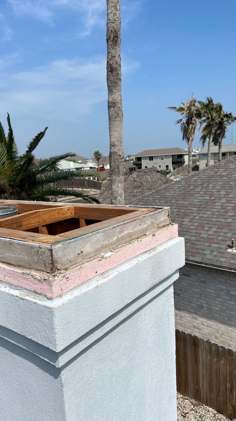 Residential Roofing Repair using Galvanized Chimney Cap & Chase by Lighthouse Roofing