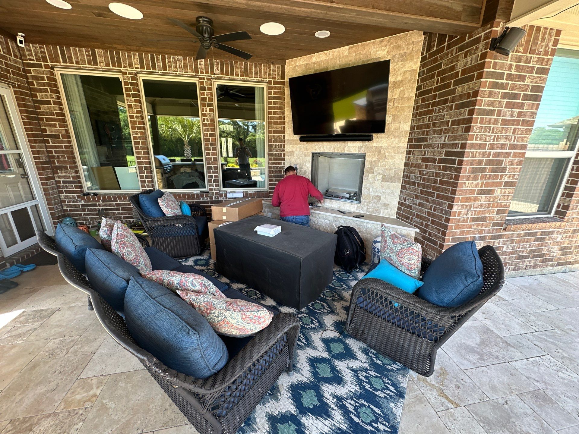 Kitchen Remodel and Outdoor Fireplace in Tomball, TX by SophAlx LLC