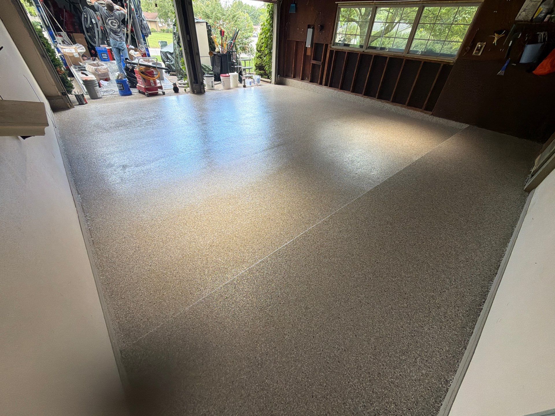 Epoxy Flake Floor installation in Grand Rapids Michigan! by Gordon Painting