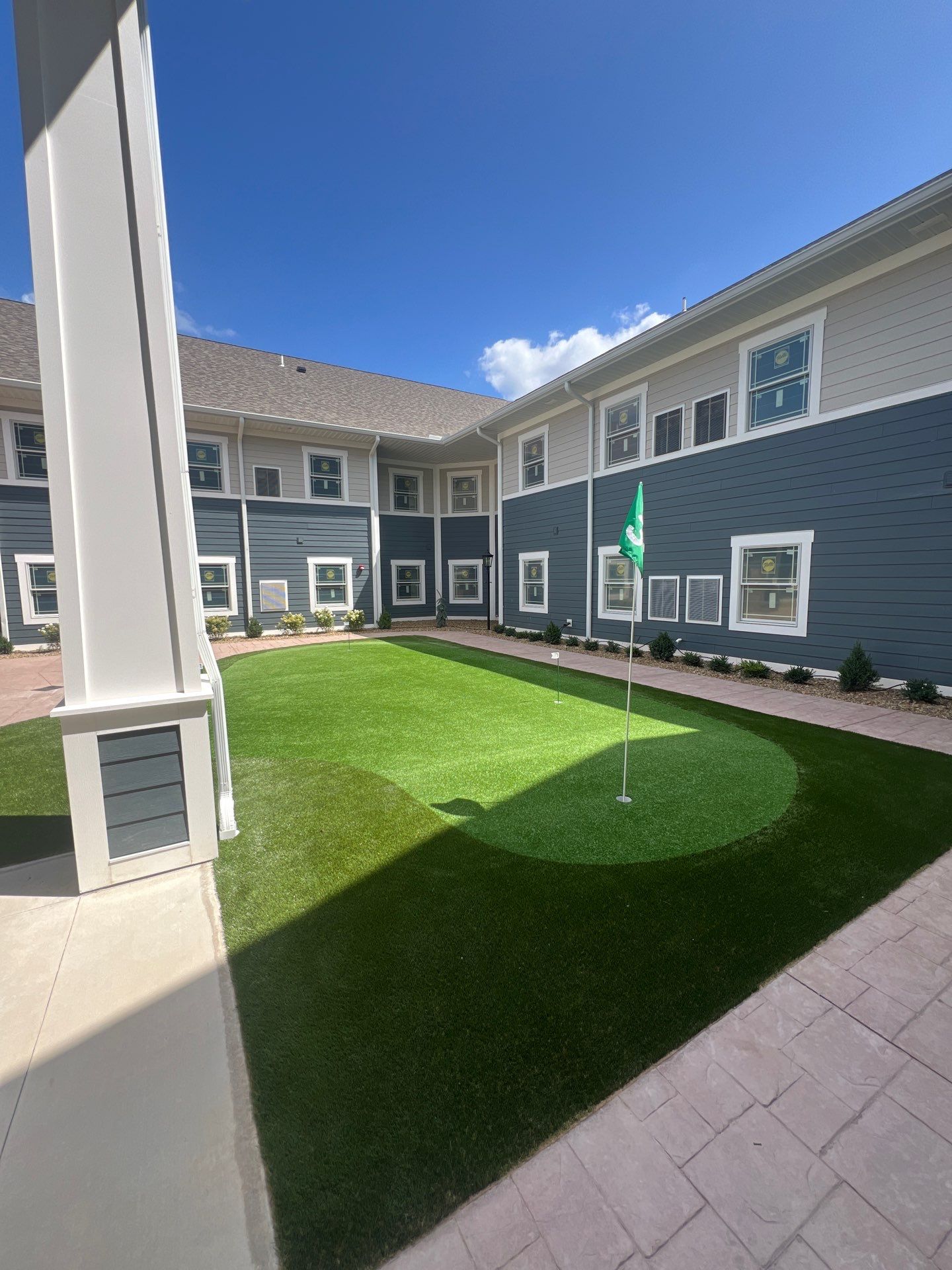 Senior Living Synthetic Golf Green Installation at Saybrook Inn by Southwest Greens Midwest