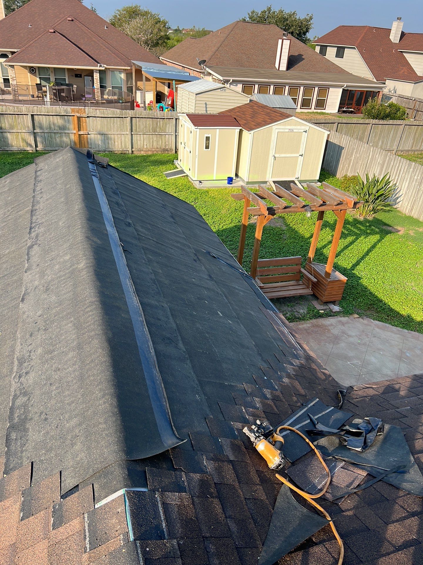 Back Yard Shade by Bayfront Roofing and Construction