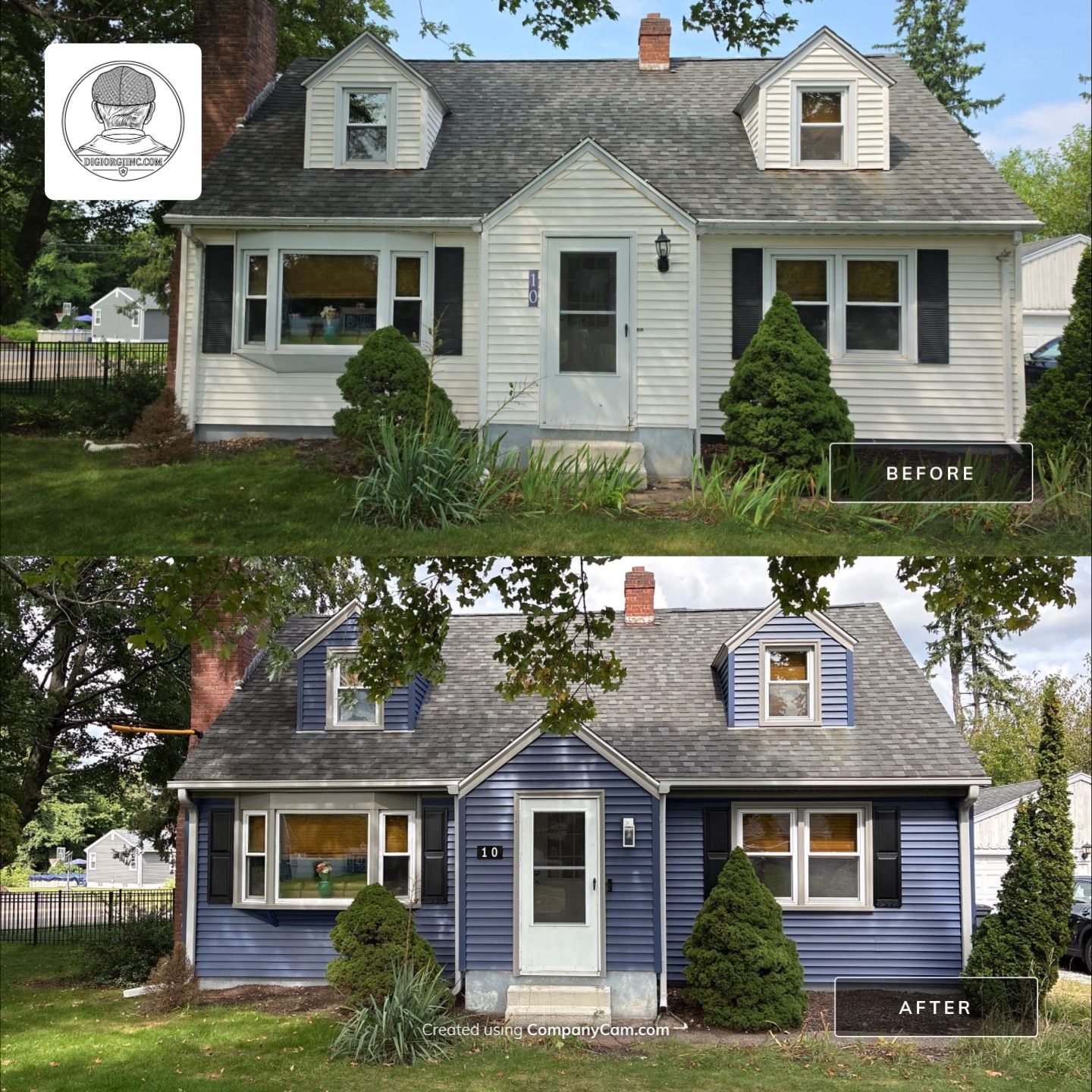 Siding Renewal Using CertainTeed Monogram D/4 Clapboard in Midnight Blue by DiGiorgi Roofing and Siding Inc