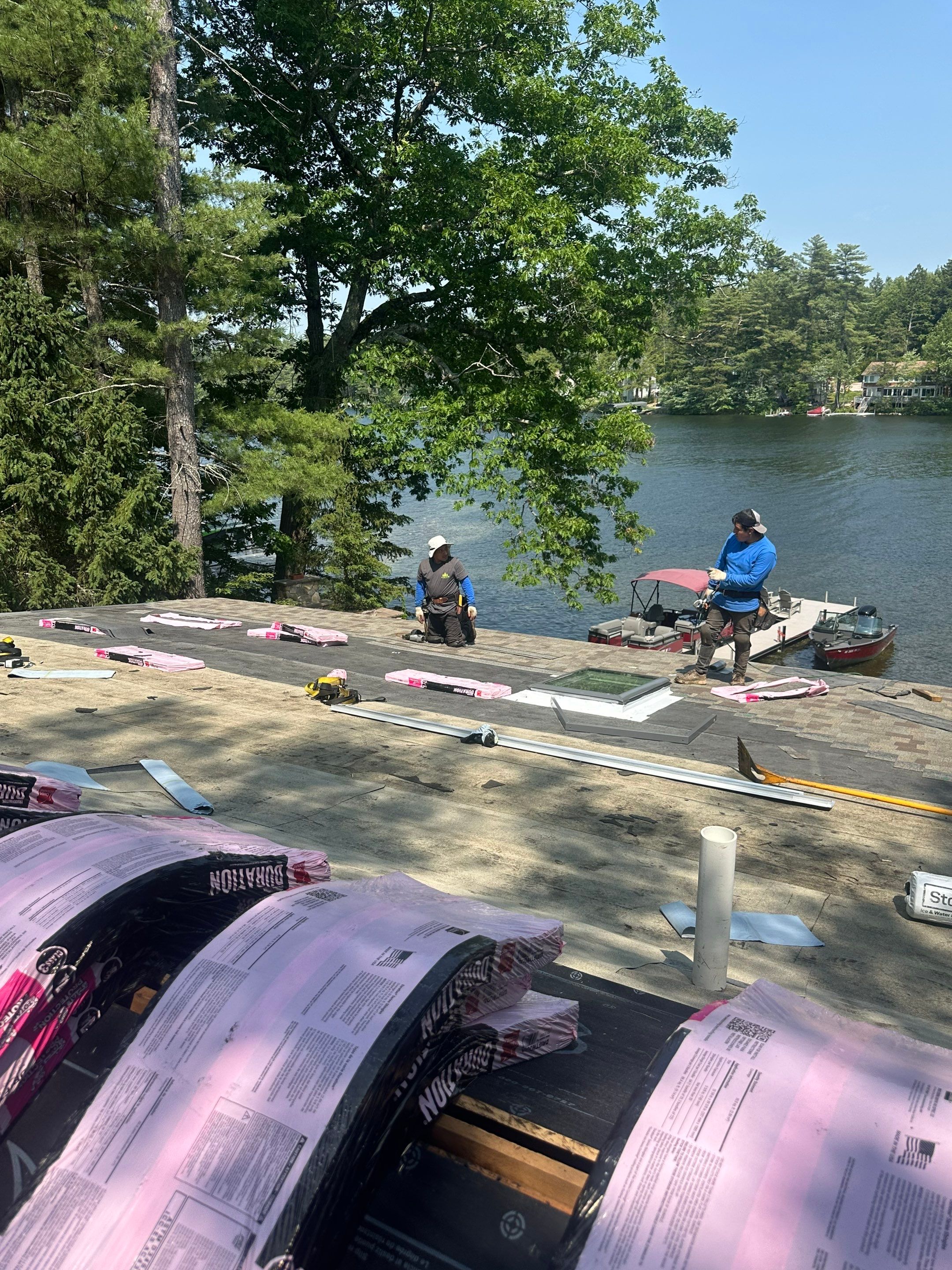 OC Roof Install On The Lake In Deerfield, New Hampshire by Tall pine roofing