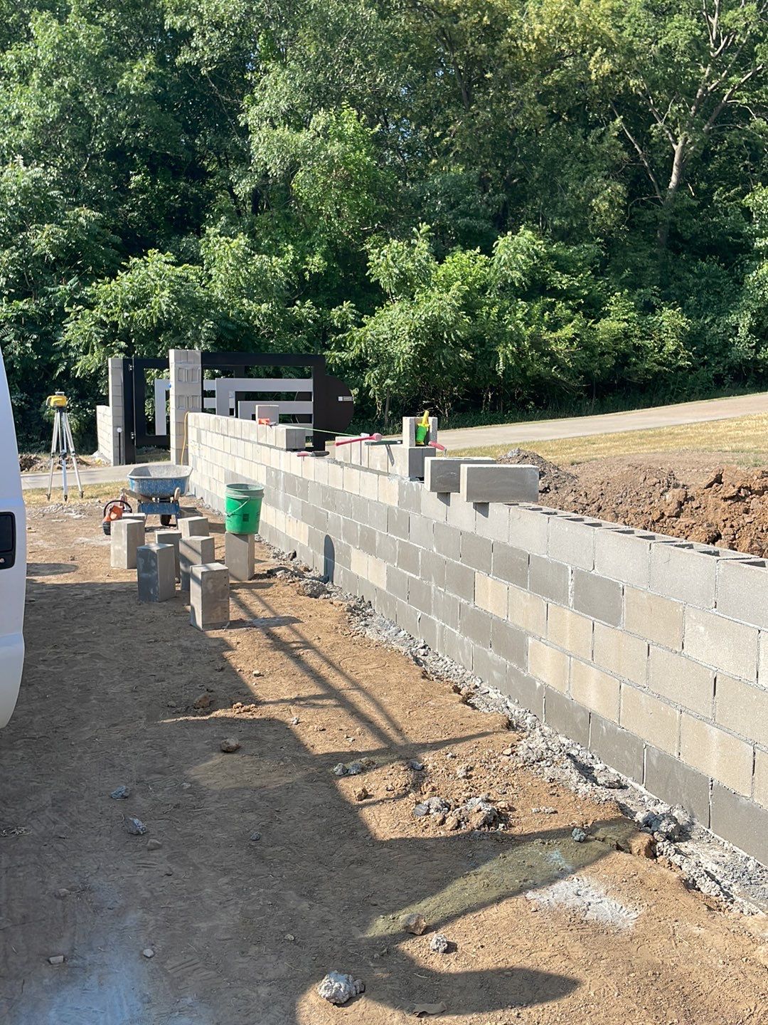 Fence / Retaining Wall using Block then parge by ACE Waterproofing & Basement Solutions