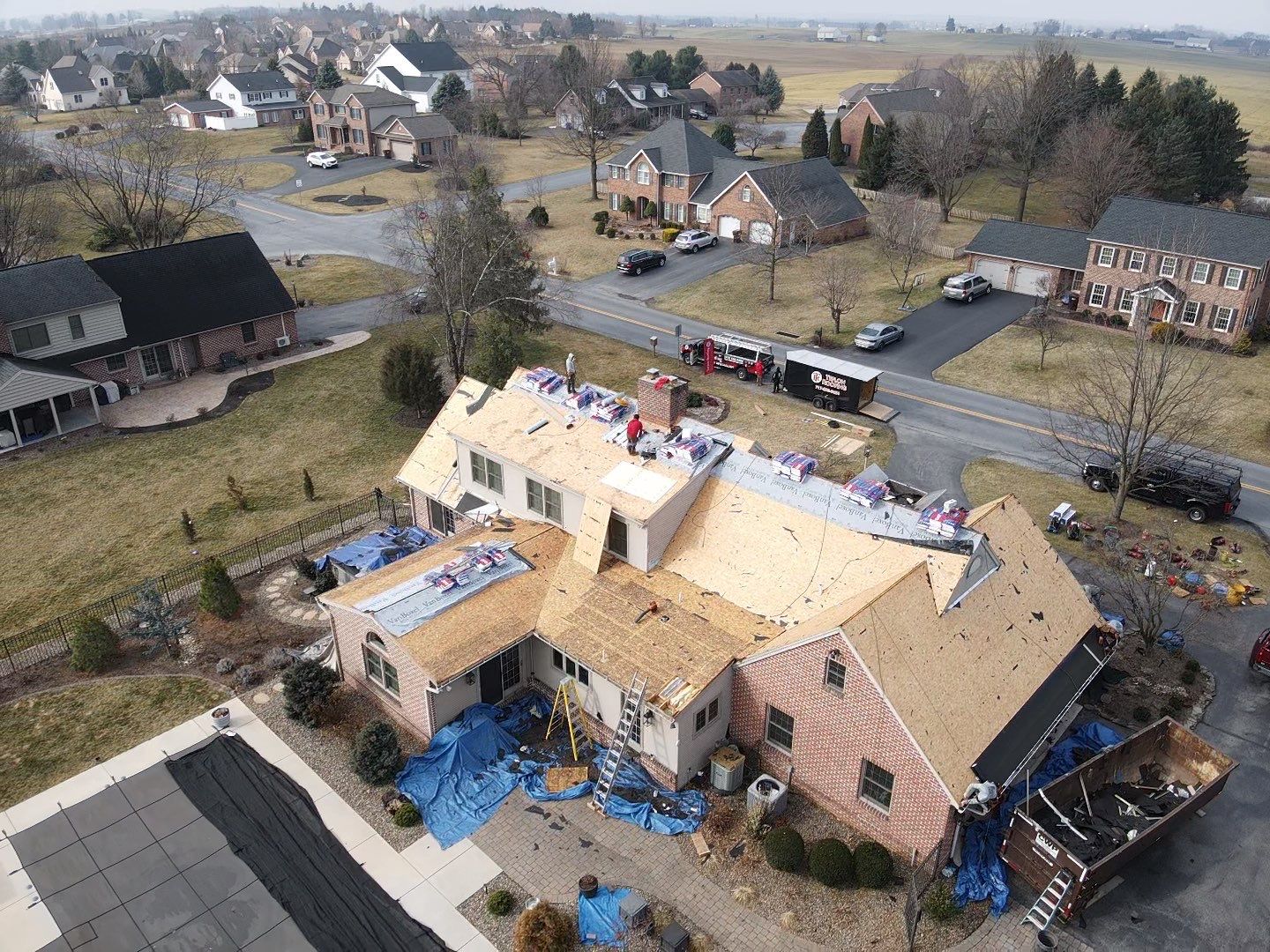 Roof Installation using Gaf Hdz Architectural Shingle - Hickory by Teflon Roofing