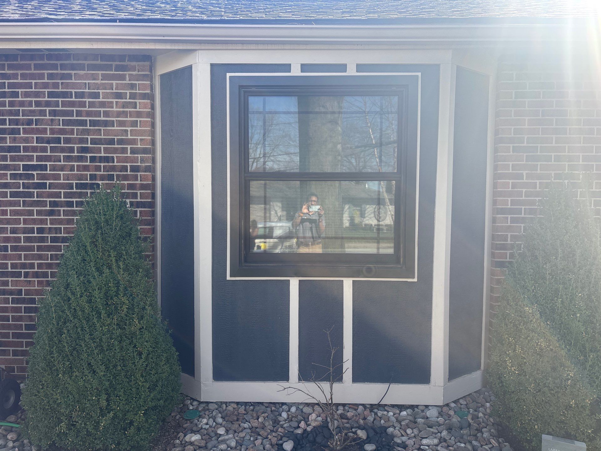 Black Andersen Window Installation and Bay Window Upgrade in Kansas City by EEC Windows, Siding & Roofing