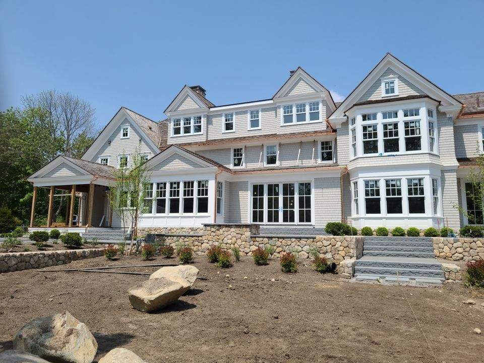 Gutter Installation using 6" Half Round Copper and Fiberglass Gutters in Duxbury, MA by Gutter Pro Enterprises