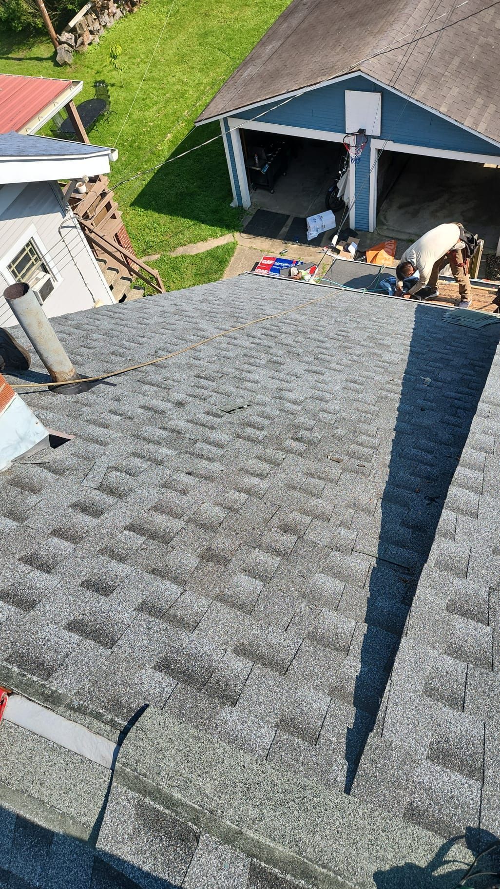 Residential Roofing Installation using GAF Timberline HDZ Pewter Gray by Rainstoppers Roofing