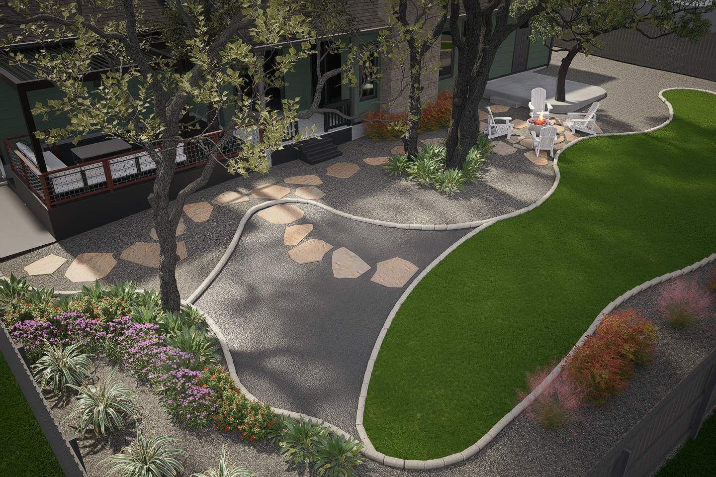 3D Landscape Design Render | Green Springs Valley, San Antonio TX by Hole In One Lawns, LLC