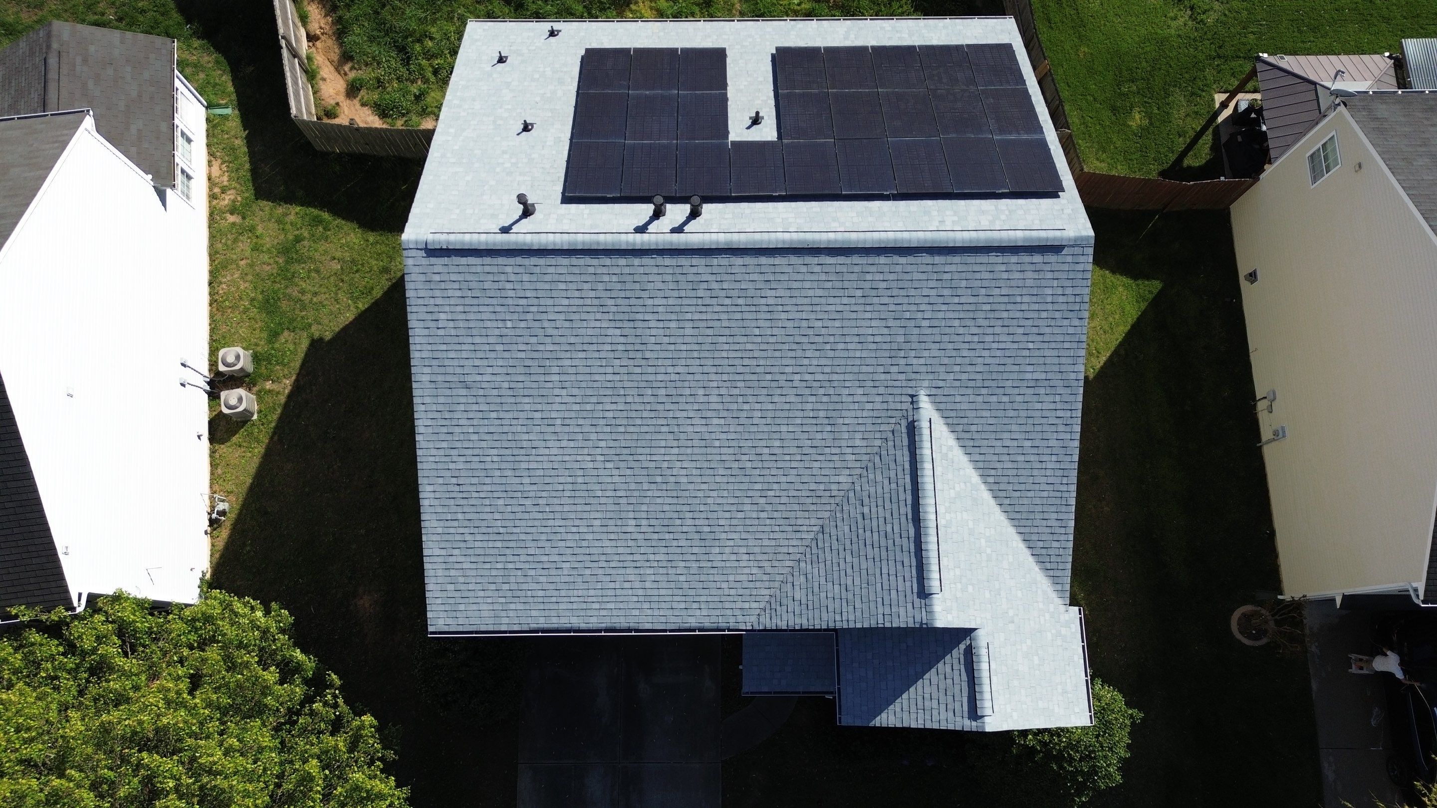 Roof replacement, solar panels instalation and garage repair by Just Brilliant Restoration JBR