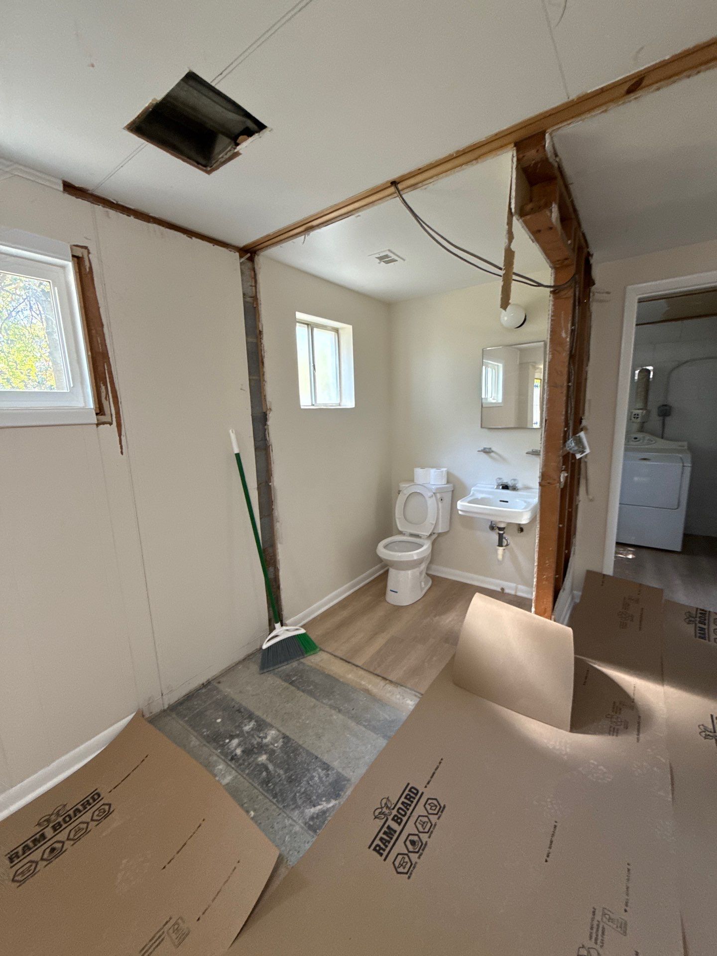 Half bathroom conversion to full bathroom  by Jesus Master Handyman LLC 