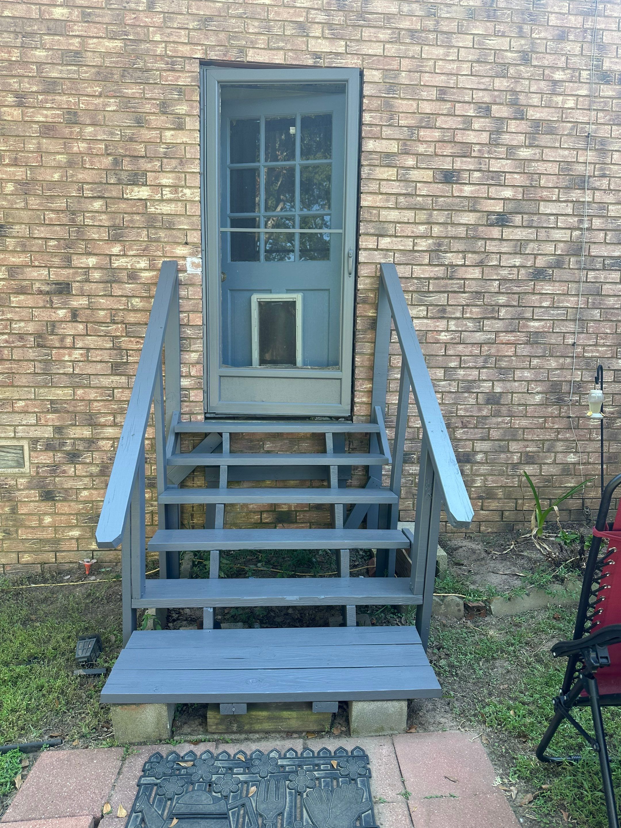Exterior Painting in Arp, TX | Doors & Door Steps in Dark Gray by Quality Coats Painting