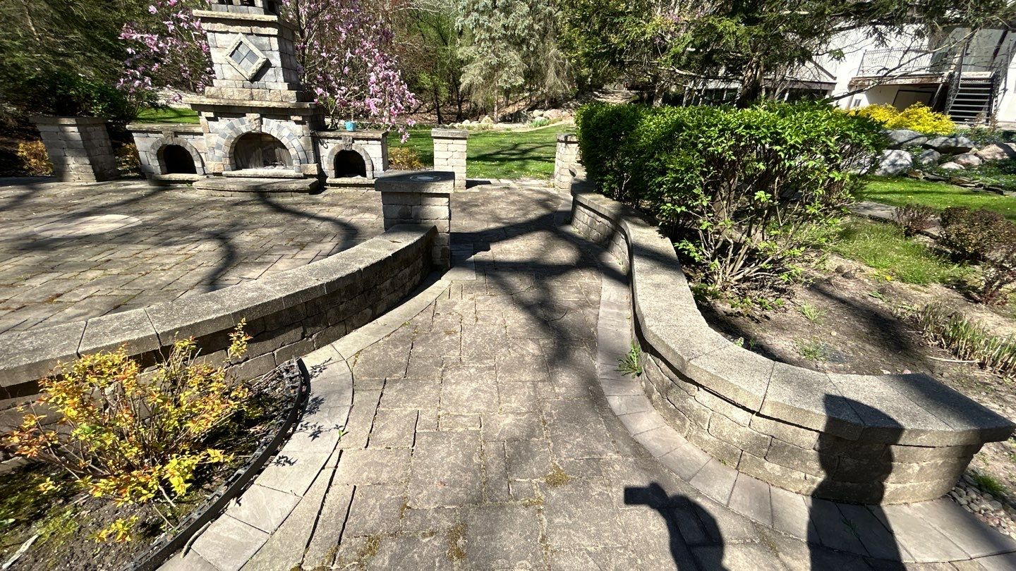 natural stone using Algaecide, soft wash soap by Northern Power Washing LLC.