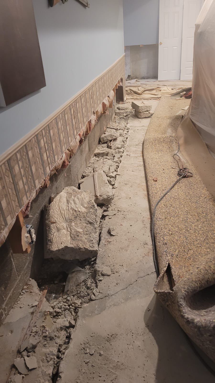 Interior French Drain With Radon Seal & Mold Remediation in Wall Township by Pure Service Pro, LLC 