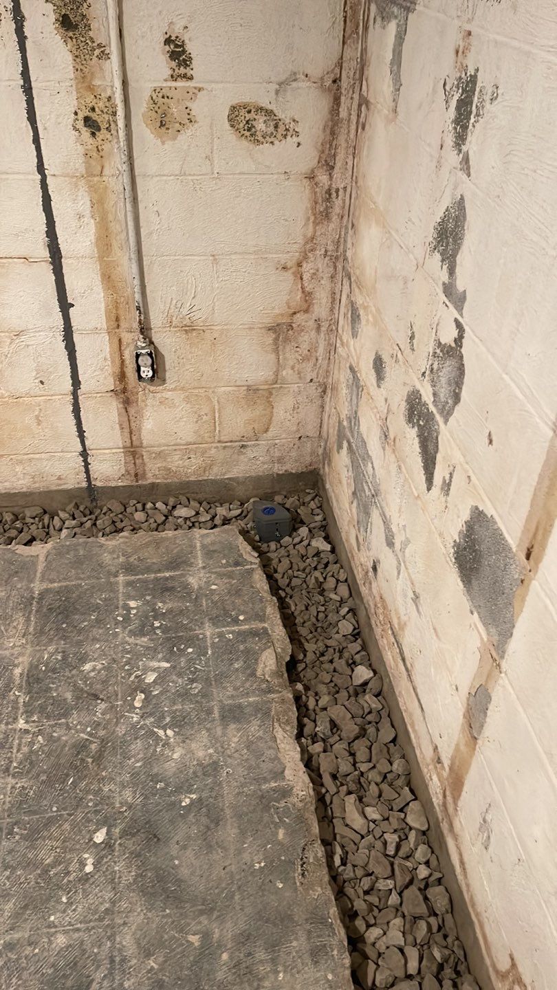 Embedded Fiber Reinforcement and Basement Waterproofing using GrateDrain Waterproofing System by Toledo Basement Repair
