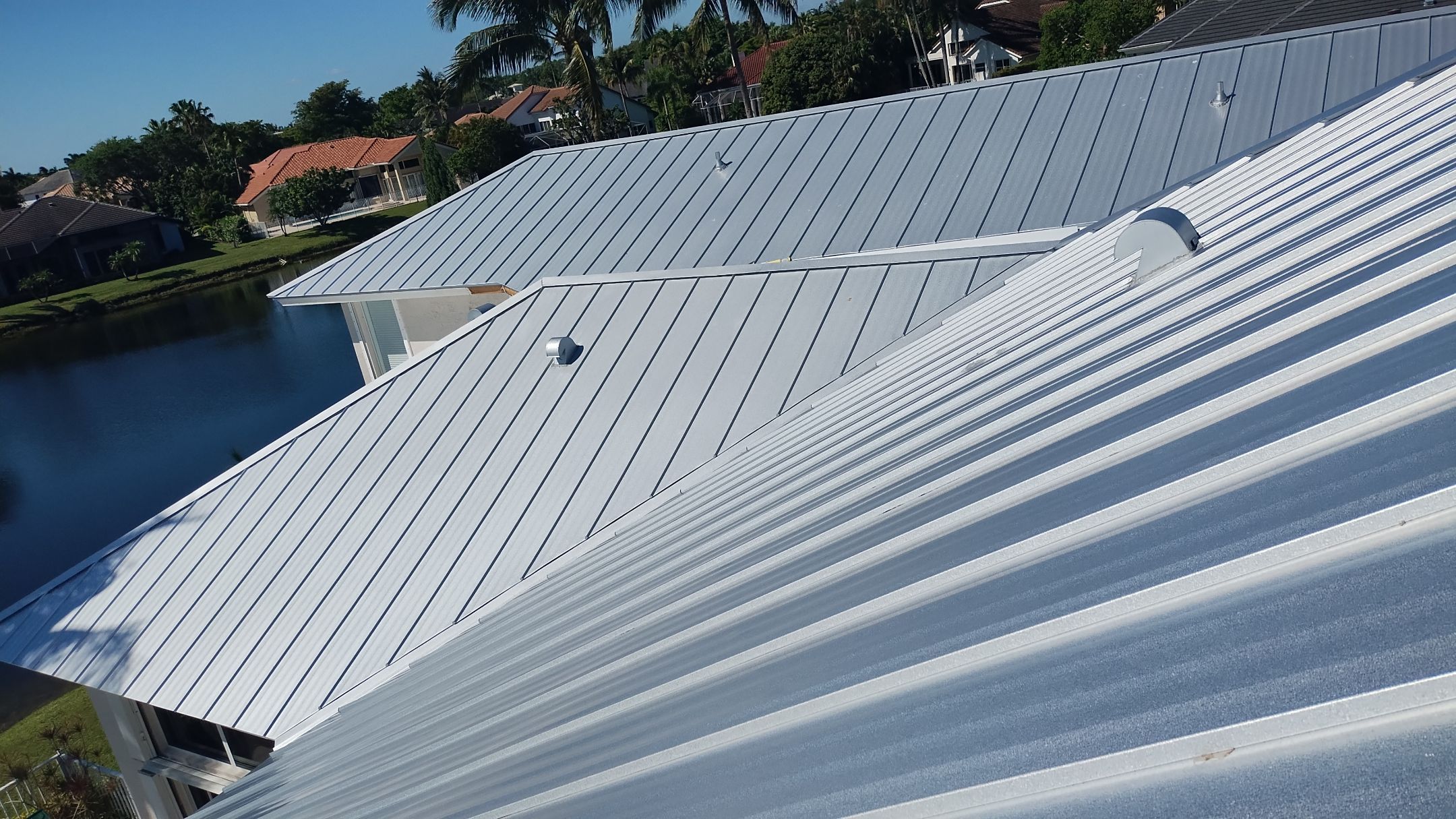 Residential Roofing Installation using 1" Nail strip metal roof by BLUES BROTHERS ROOFING
