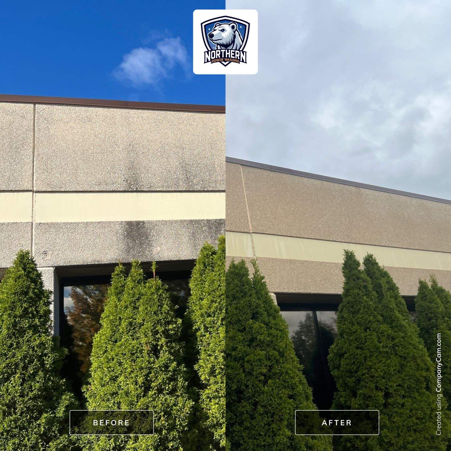 Stone Facade Power Washing & Exterior Restoration by Northern Power Washing LLC.