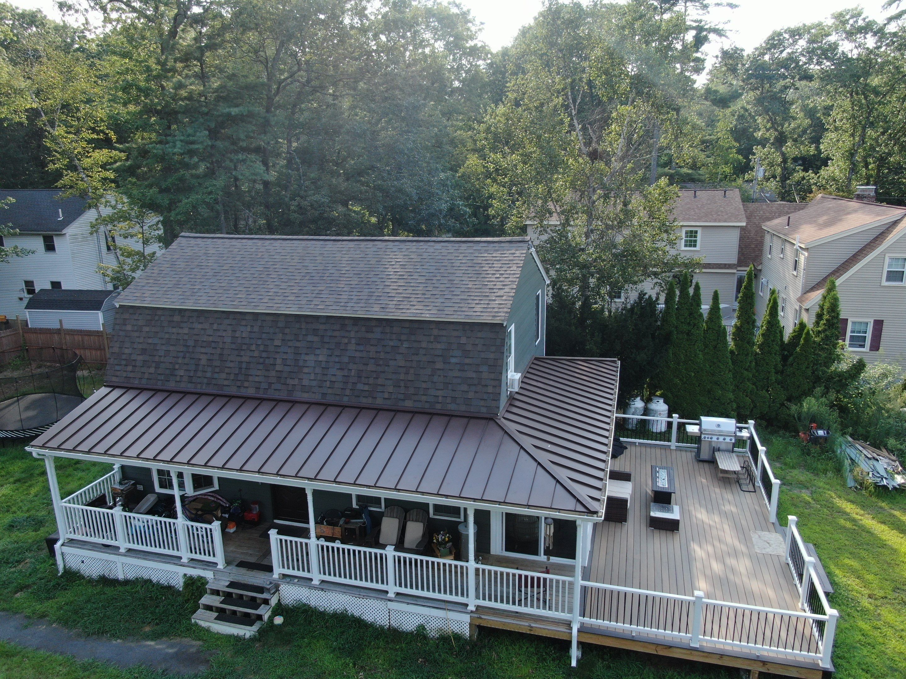Full Roof Replacement & Farmers Porch Restoration – Asphalt + Standing Seam Metal by Mighty Dog Roofing of Greater Middlesex County