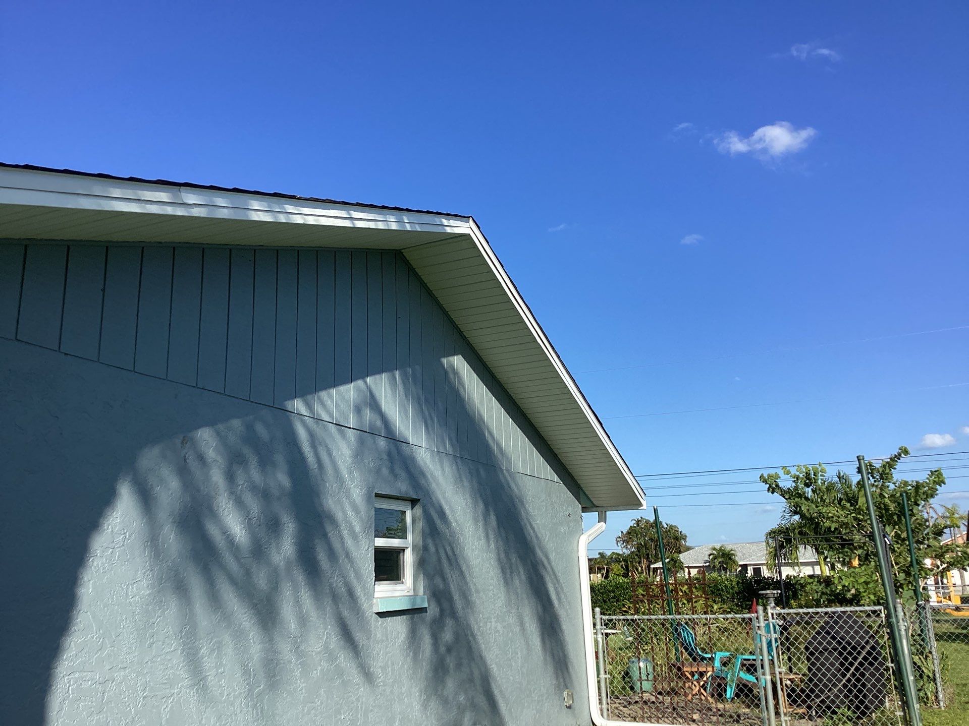 Soffit and Fascia Installation using White Vinyl Soffit in Cape Coral FL by Gutter Professors
