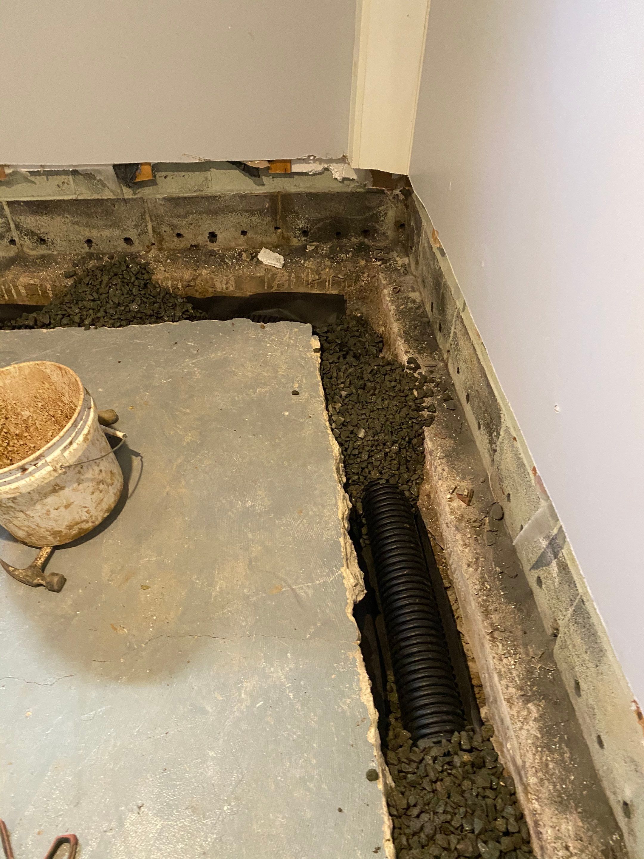 Interior French Drain Job in Cranford, NJ by Pure Service Pro, LLC 
