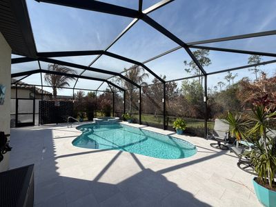 Pool Deck Renovation | Pool Coping & Tile Upgrade | Textured Marble Natural Stone - Bonita National Golf & Country Club