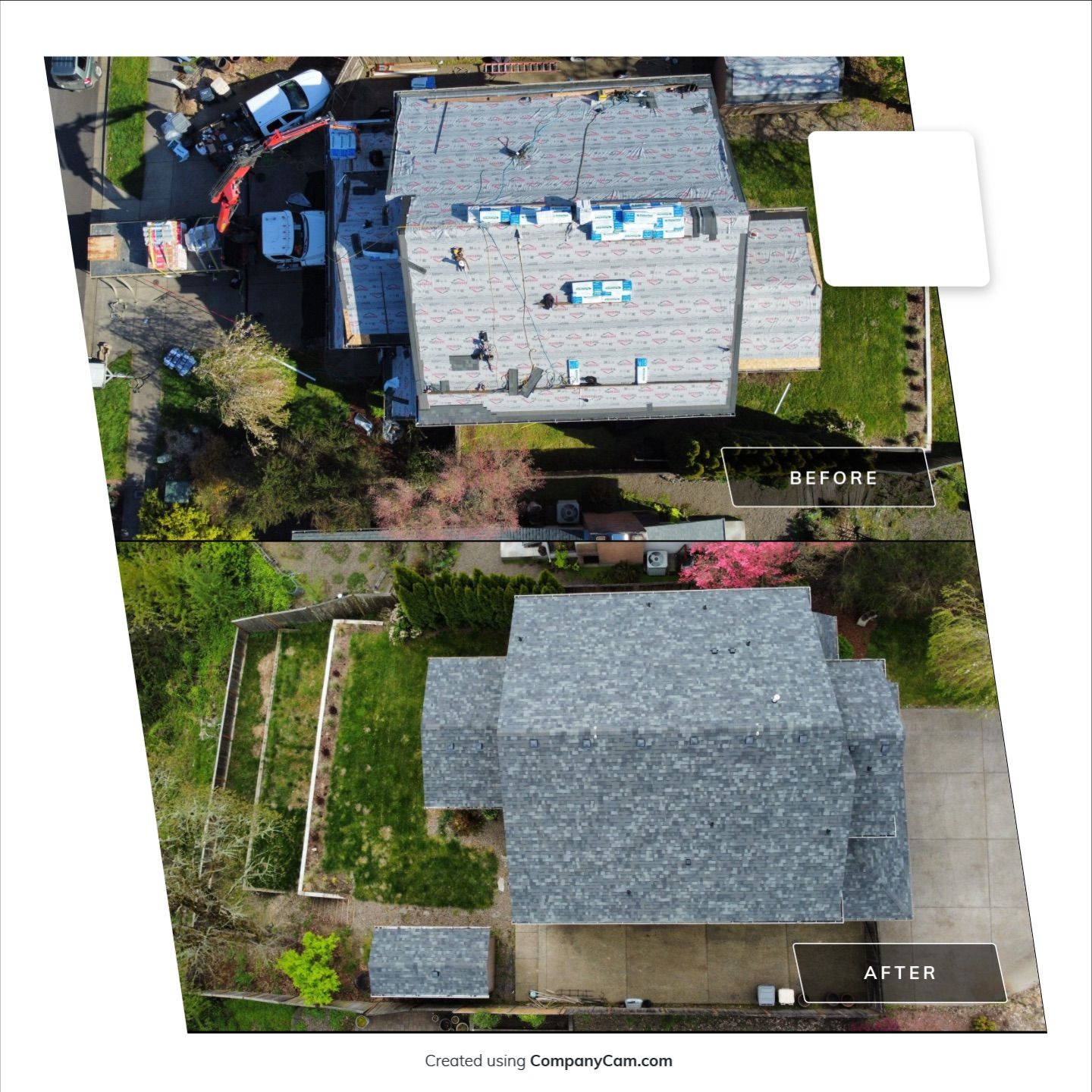 Residential Roofing Installation using Malarkey Vista AR Shingles (Color: Storm Grey) by Orezona Building & Roofing Company, Inc.